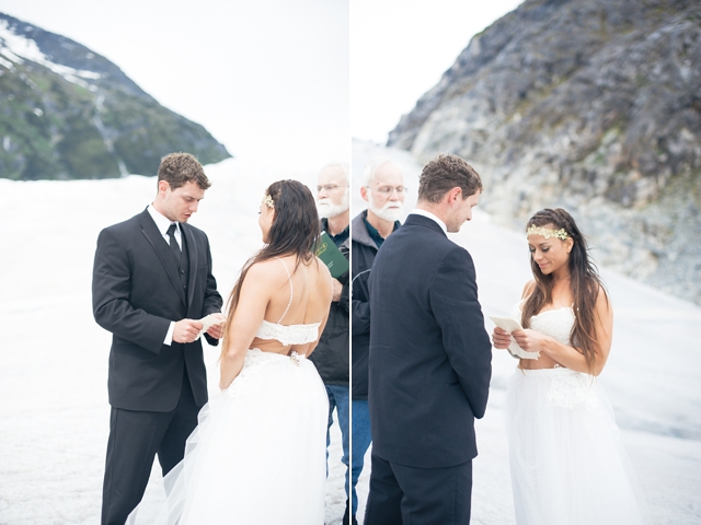 wedding ceremony on a glacier in alaska