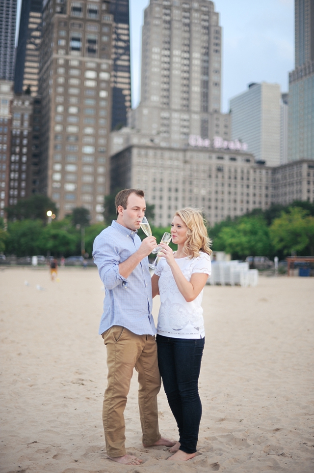 art institute chicago and oak street beach engagement photos