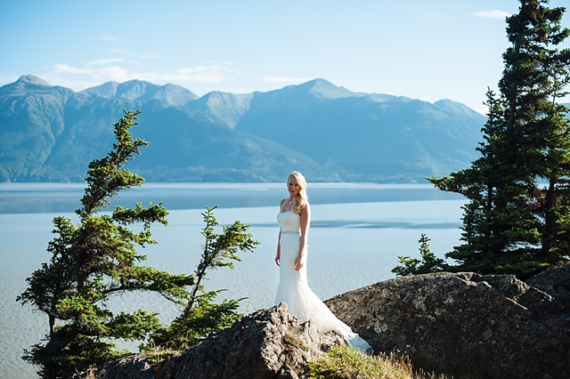 Anchorage Wedding Portraits on mountain