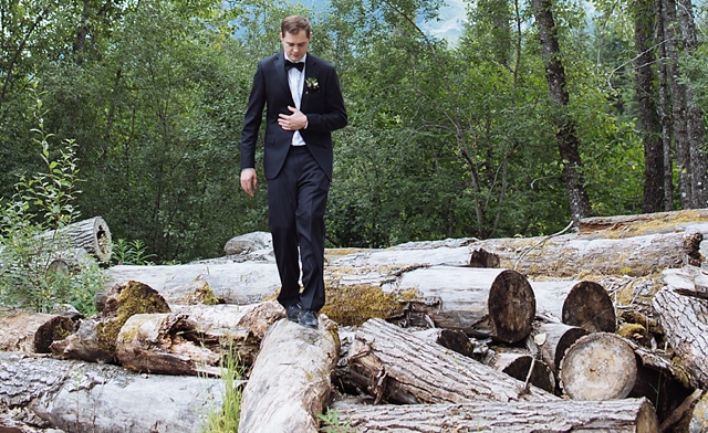 Crow Creek Mine Wedding in Alaska featuring the groom