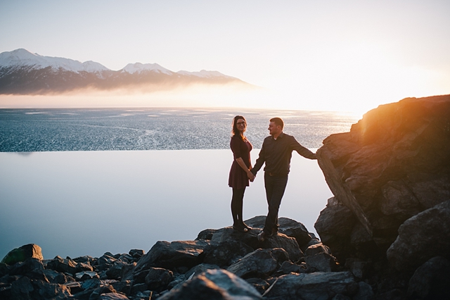 Anchorage Engagement Photography session at sunset