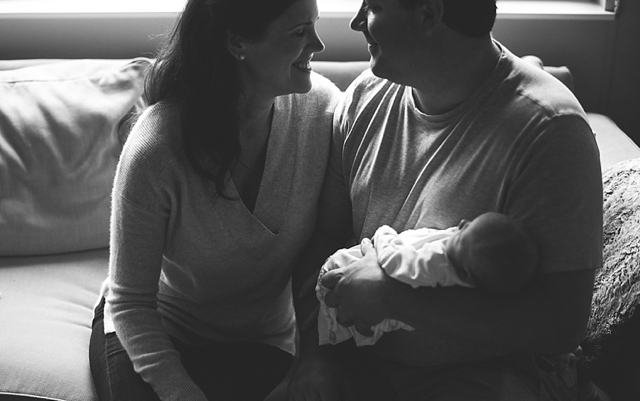Anchorage lifestyle portraits family with a newborn baby