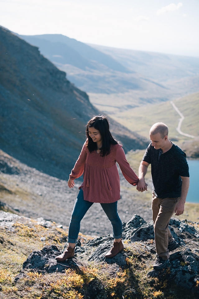 april bowl engagement photos in the mountains hatcher pass 