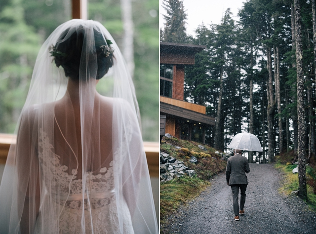 girdwood alaska greenhouse wedding bride and groom first look photos