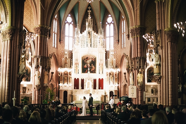 university club of chicago wedding ceremony at holy family catholic church