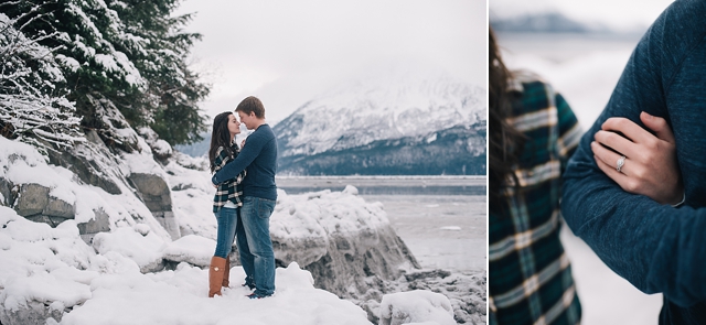 romantic alaska winter engagement photos in anchorage