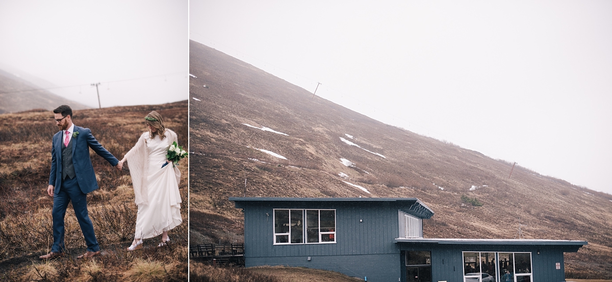 alpenglow lodge wedding bride and groom portraits