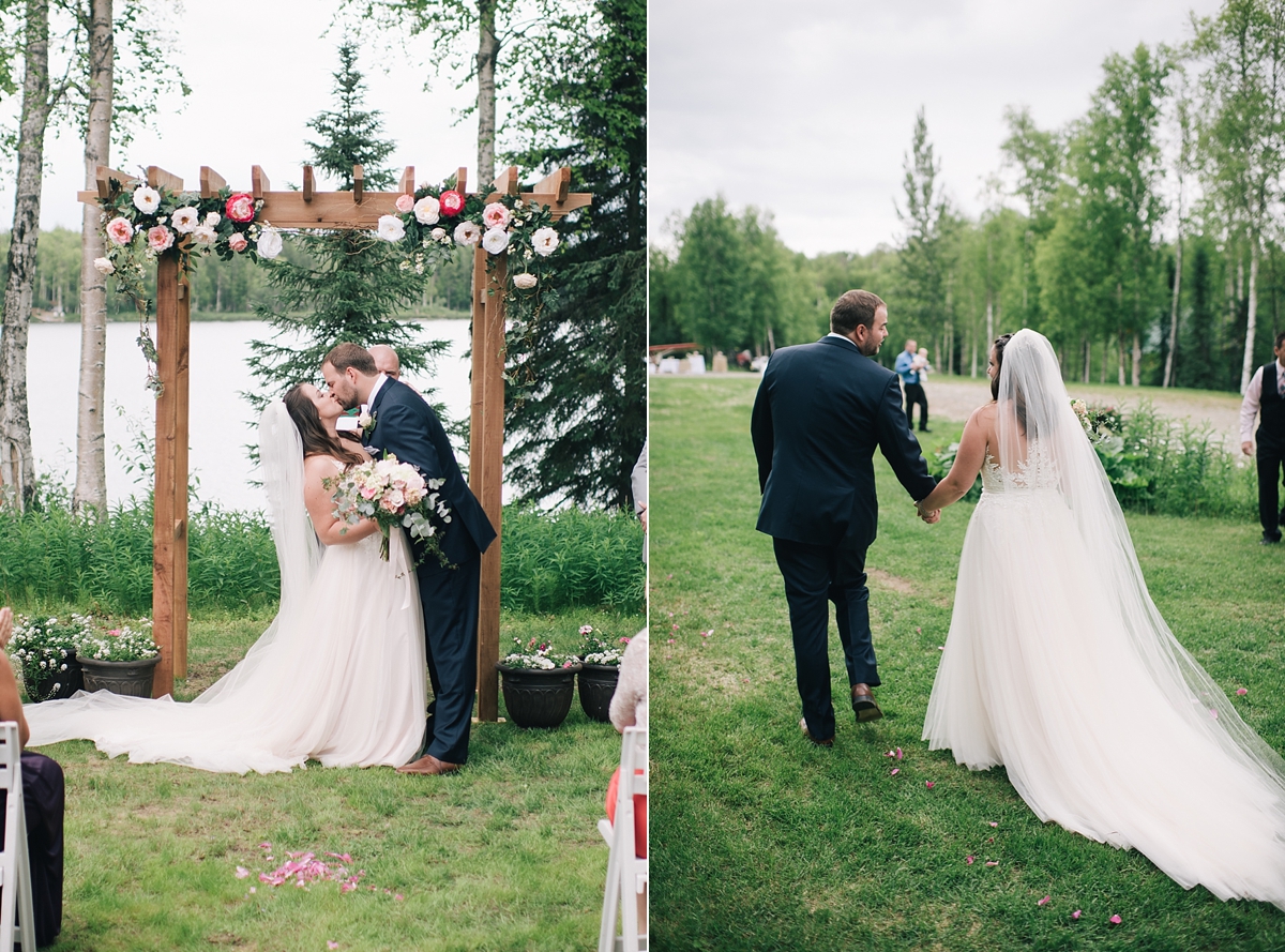 backyard willow alaska wedding ceremony
